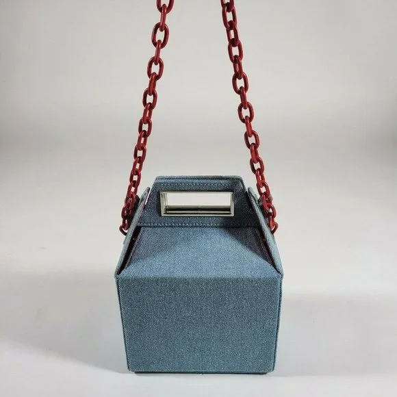 Pop & Suki Denim Takeout Bag - like new! - Picture 3 of 6